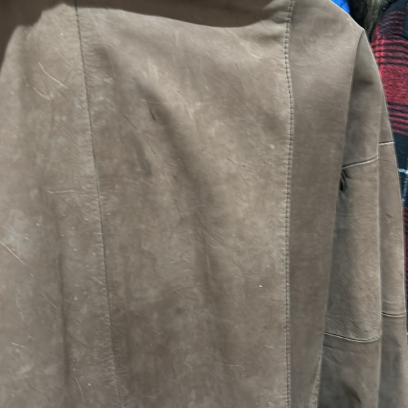 Genuine Vintage Brown Leather Suede Jacket Coat - Picture 9 of 9